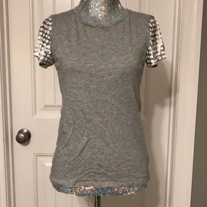MICHAEL Michael Kors sequin sleeve t-shirt S